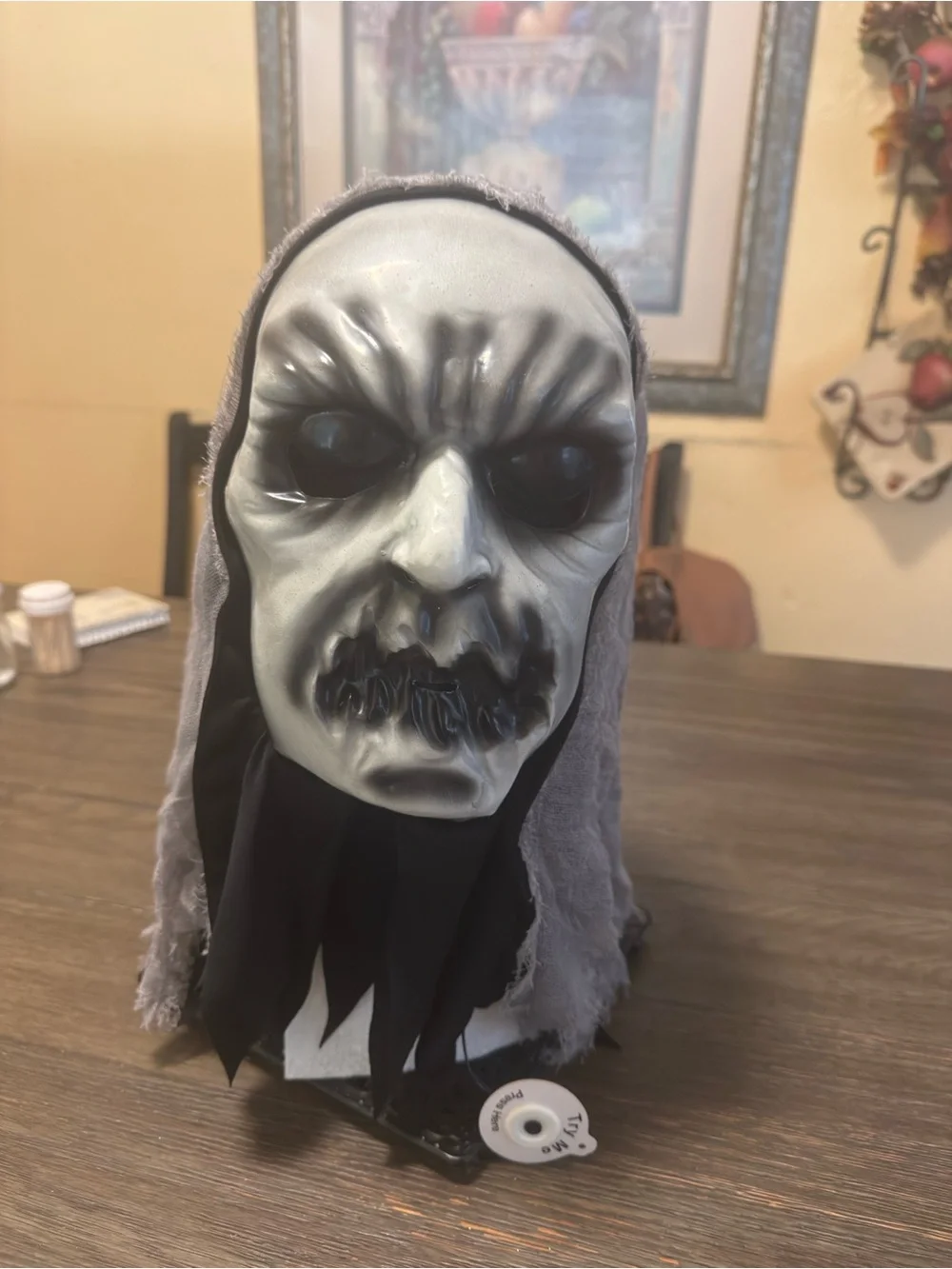 Target Black Hooded Skeleton Costume with Blue and Gray Accents